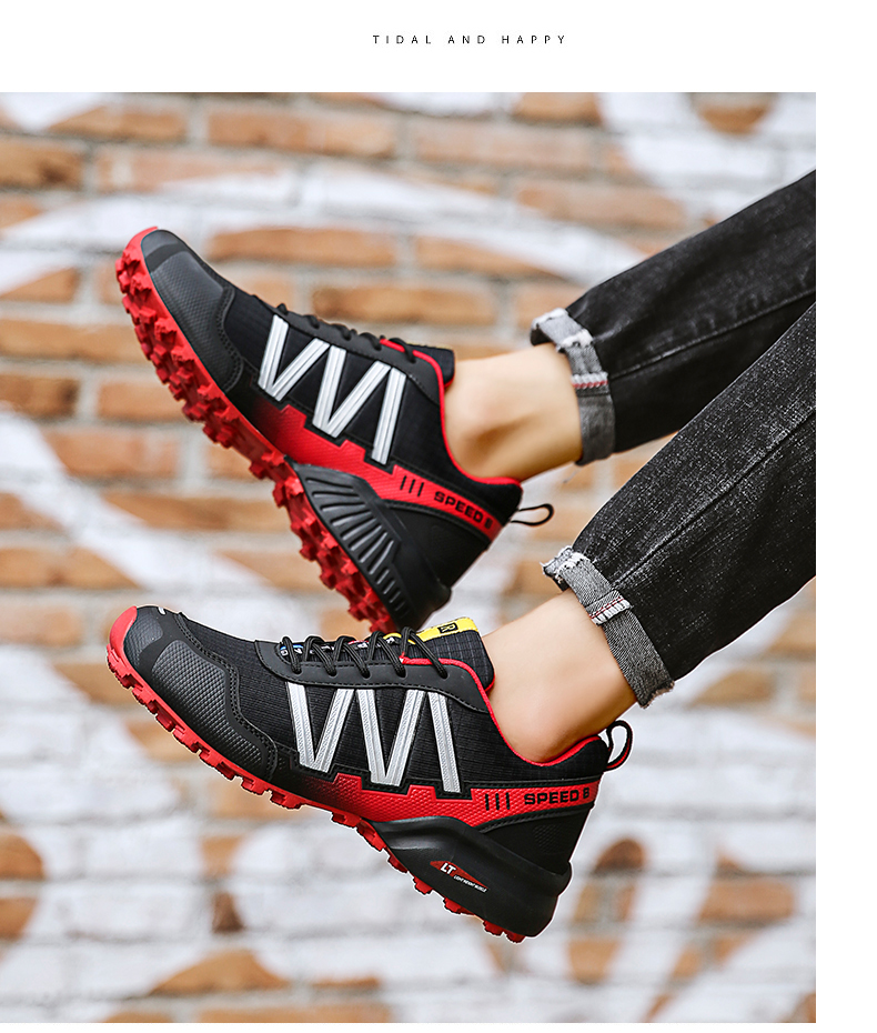 Men Hiking Sneakers Climbing Lace Up Trekking Outdoor Mountain Bike Flat Sport Cycling Shoes Breathable_voghion.com