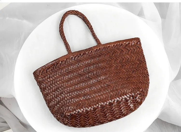 Geflochtene Ledertasche Damen Handtasche Aus Echtem Rindsleder_voghion.com