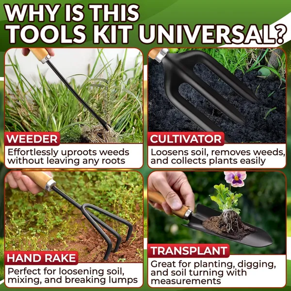 9 Pcs Garden Tool Set For Women Ergonomic Lightweight Gardening Hand Tools With Convenient Little Bag Sturdy Metal Garden Tools Set Easy Handling Fo_voghion.com