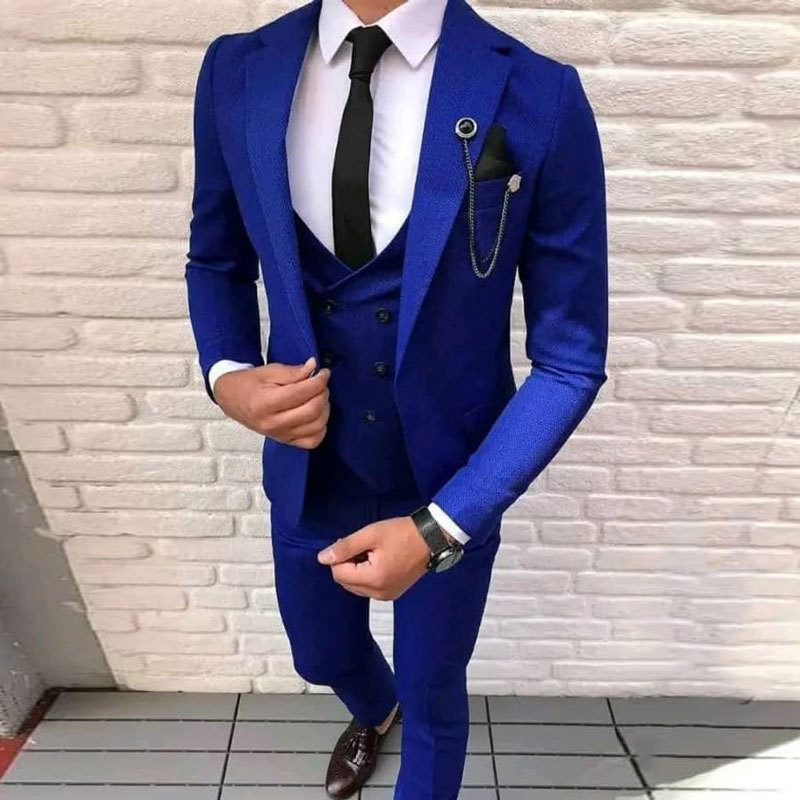 Ensemble trois pièces décontracté pour homme, grande taille, idéal pour un mariage ou un banquet, nouvelle collection 2024_voghion.com
