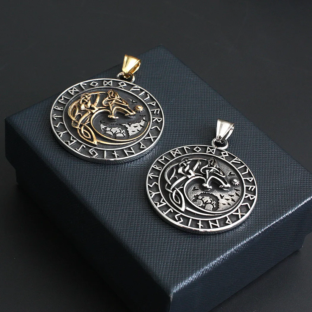 Wolf Anhänger Halskette Edelstahl Punk Schmuck Für Damen Herren_voghion.com