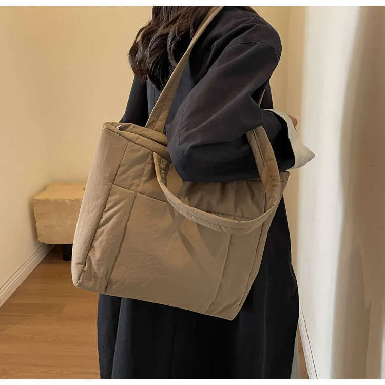 New Cotton Material Tote Bag Women College Students Canvas Bags Nylon Handbag_voghion.com