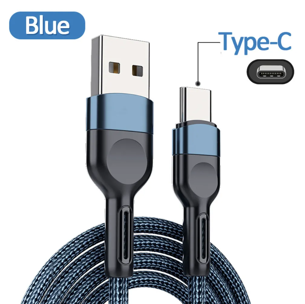 USB Type C Cable For Samung Huawei Xiaomi 3A Fat Charging Cable Mobile Phone Charger USB-C Data Wire Cord 2m 1m_voghion.com