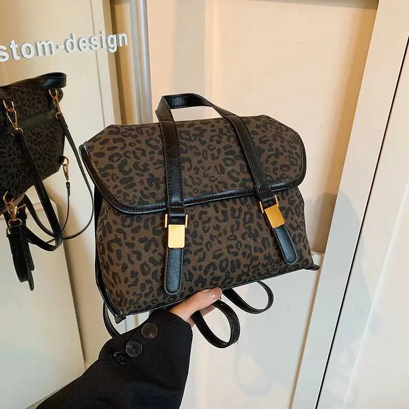Leopardí batoh pro ženy s velkou kapacitou, dámské brašny z umělé semiše, tašky přes rameno, univerzální aktovka na dojíždění_voghion.com