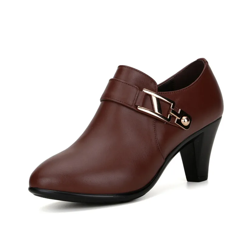 2025 spring genuine leather elegant spike heels office lady Business dress fashion big size women shoes EU36-41_voghion.com