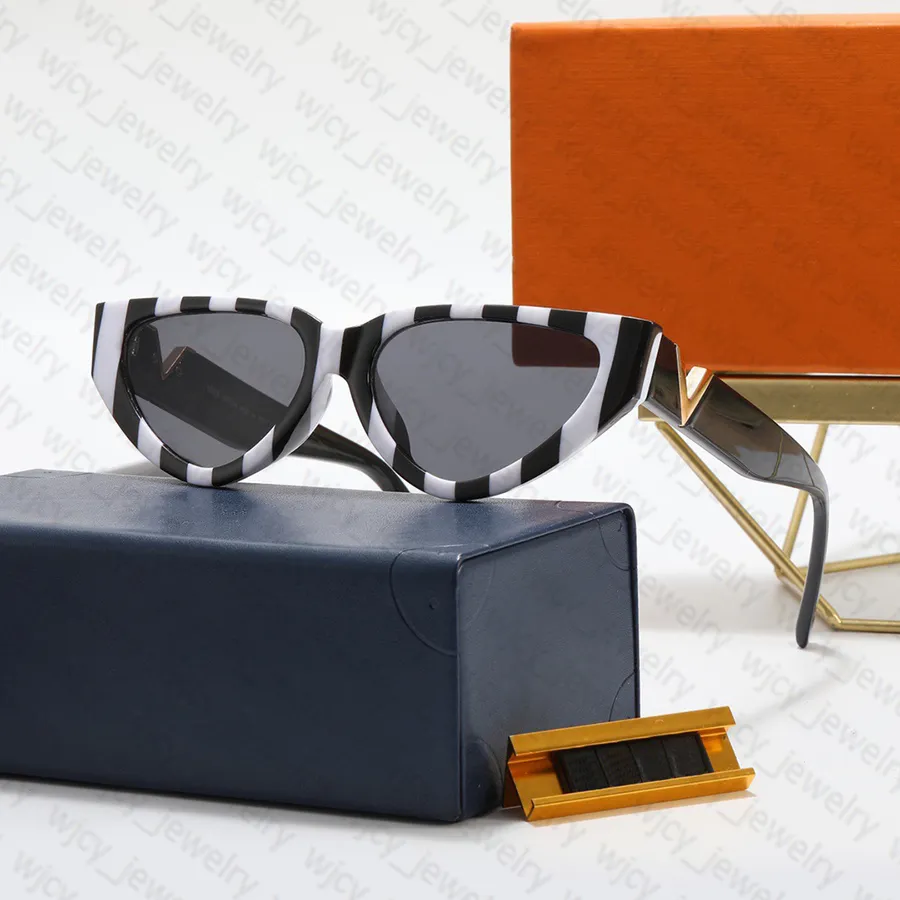 Summer Designer Sunglasses Beach Glasses Fashion Cat Eye Full Frame Letter Design for Man Woman 4 Color Good Quality_voghion.com