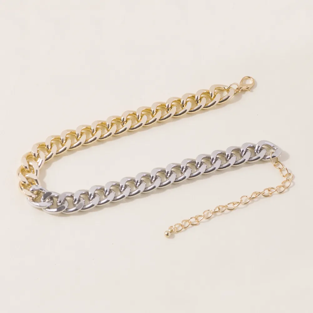 Kettingen Vintage Maaltijd Splicing Link Chunky Ketting Ketting Op De Nek Eenvoudige Mode Korte Choker Kraag Punk Sieraden_voghion.com