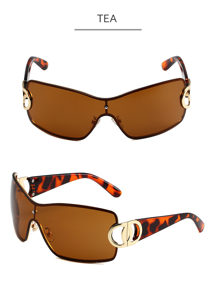 Y2K Large Frame Sunglasses - Retro Modern Style (Frameless One Piece, European & American Trendy, Hot Girl Look)_voghion.com