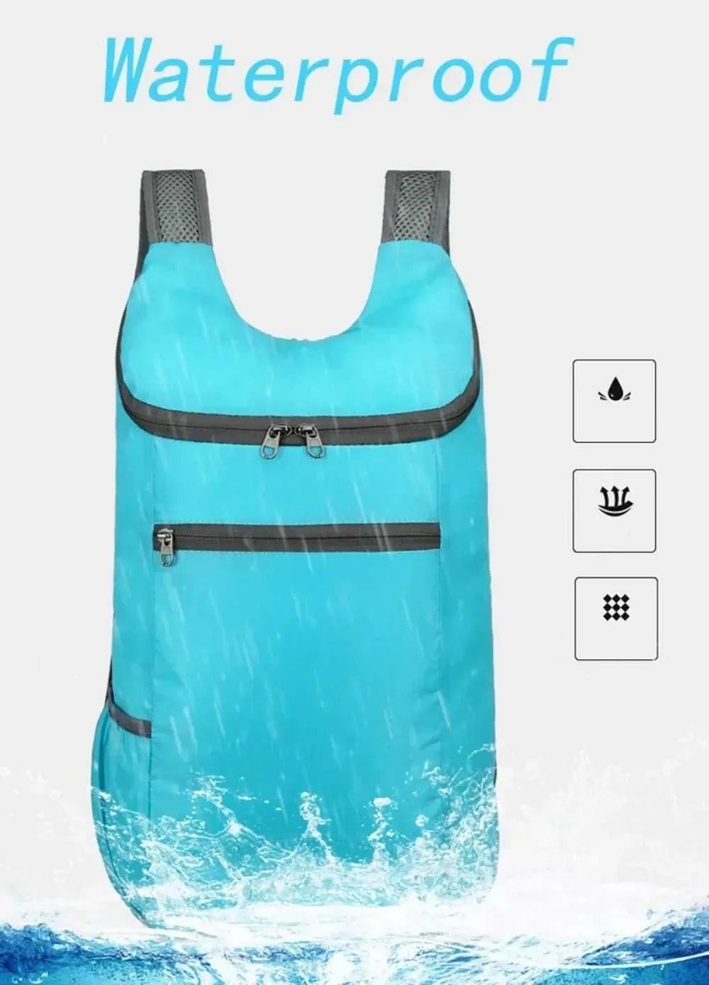 Sac à dos pliable imperméable unisexe d'extérieur grande capacité portable camping randonnée voyage sac à dos loisirs hommes femmes_voghion.com