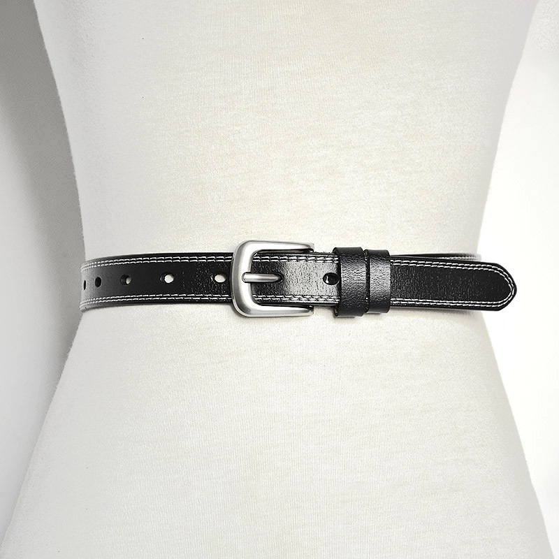 Cintura coreana classica da donna in pelle bovina alla moda con cuciture laterali, cintura per pantaloni con fibbia casual in pelle a due strati_voghion.com