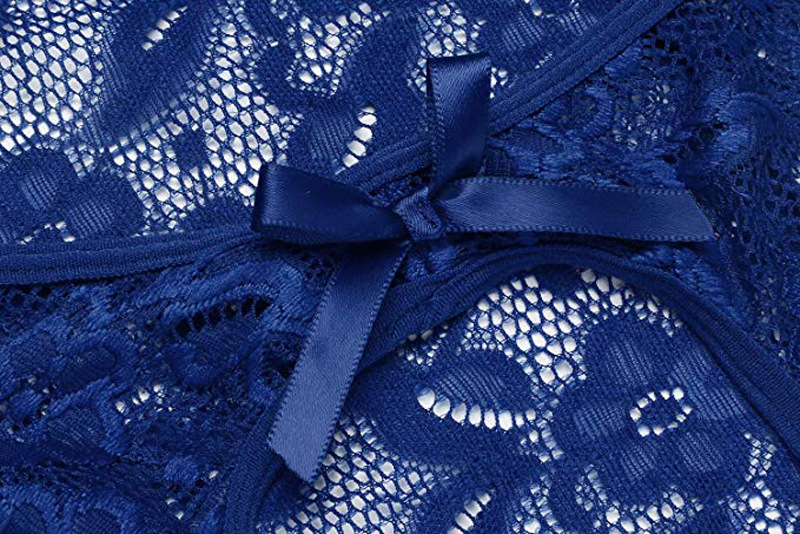 Lace Dark Patterned Open Cut One-piece Fun Lingerie Set_voghion.com