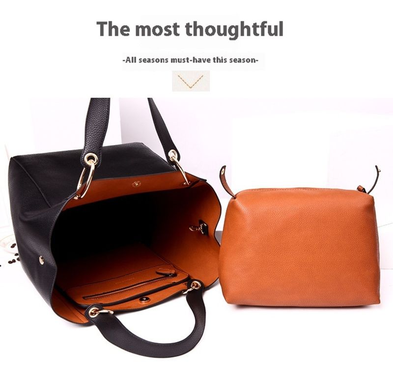 Europäische amerikanische Retro-Schultertasche mit einfachem Eimer-Dutt, geeignet zum Einkaufen und für den täglichen_voghion.com