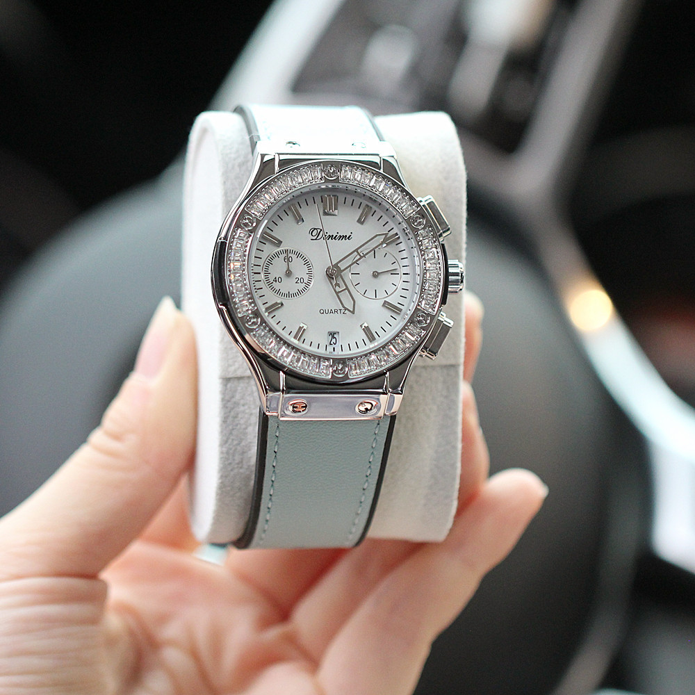 Orologio impermeabile al quarzo con cintura di diamanti multifunzionale stile puntatore alla moda dal vivo_voghion.com