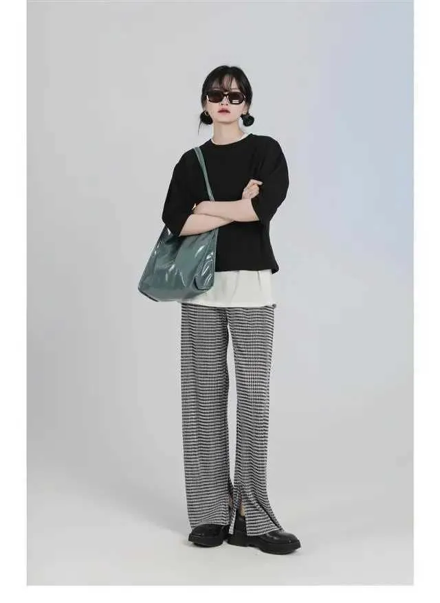 Sacs à bandoulière en cuir verni tendance pour femmes, sacs à main fourre-tout décontractés vintage pour femmes, grande capacité pour le shopping Ba241104_voghion.com