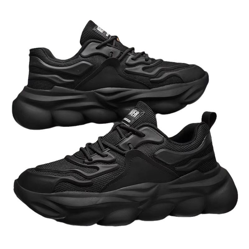 Pantofi sport negri casual noi pentru bărbați, alergare, înălțime mare, Daddy_voghion.com