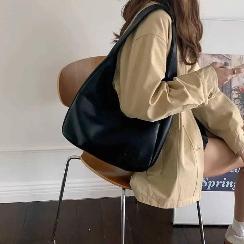 Nuova borsa a tracolla vintage Hobo Trendy da donna in PU, grande capacità, retrò, tote, morbida, da usare sotto le ascelle, per appuntamenti quotidiani_voghion.com