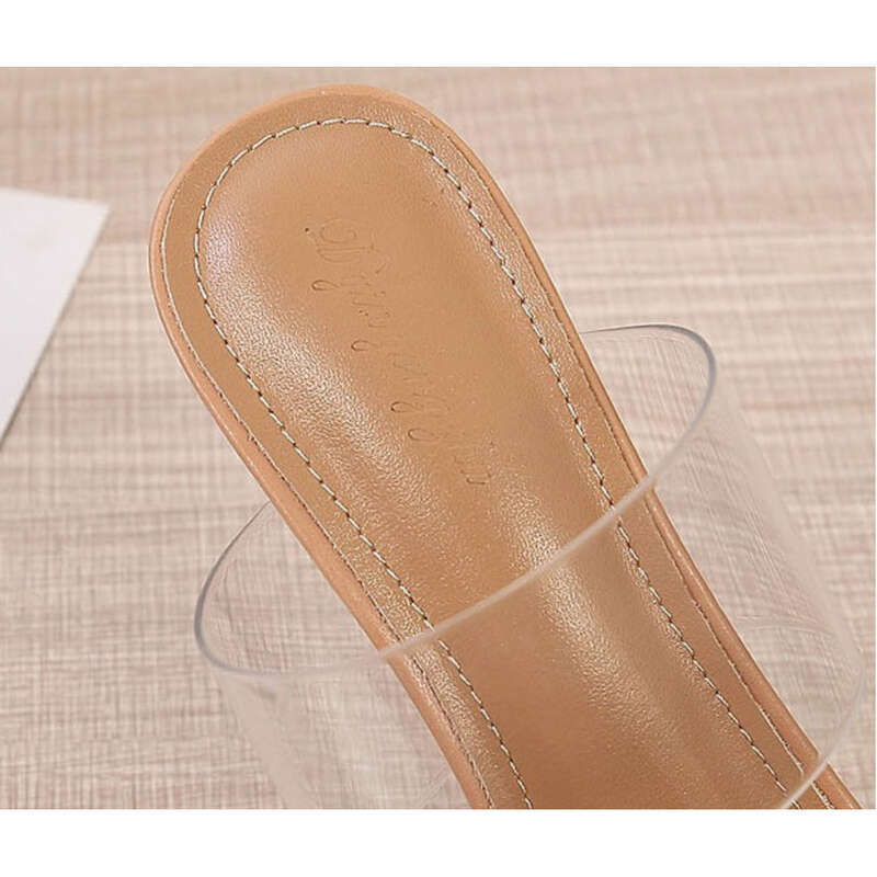 new Thick Bottom Sandals, Crystal High Heels, A Line Of Middle Heel_voghion.com