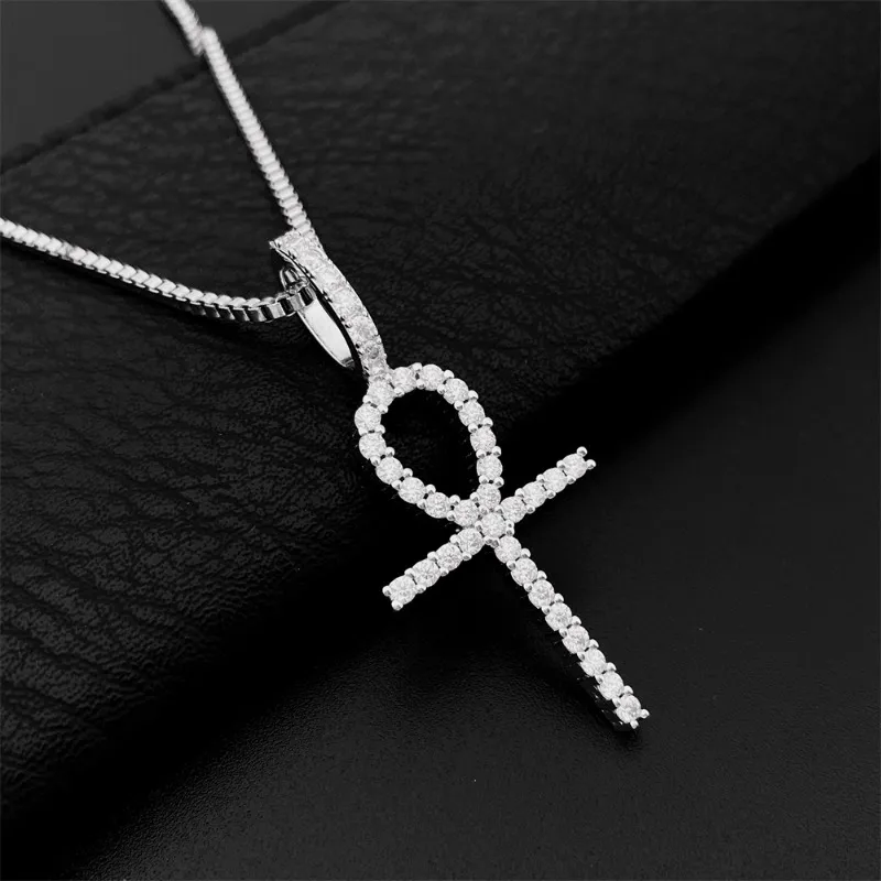 Přívěsky s přívěsky S Sterling Sier Moissanite Cross XIAN Drahokamy_voghion.com