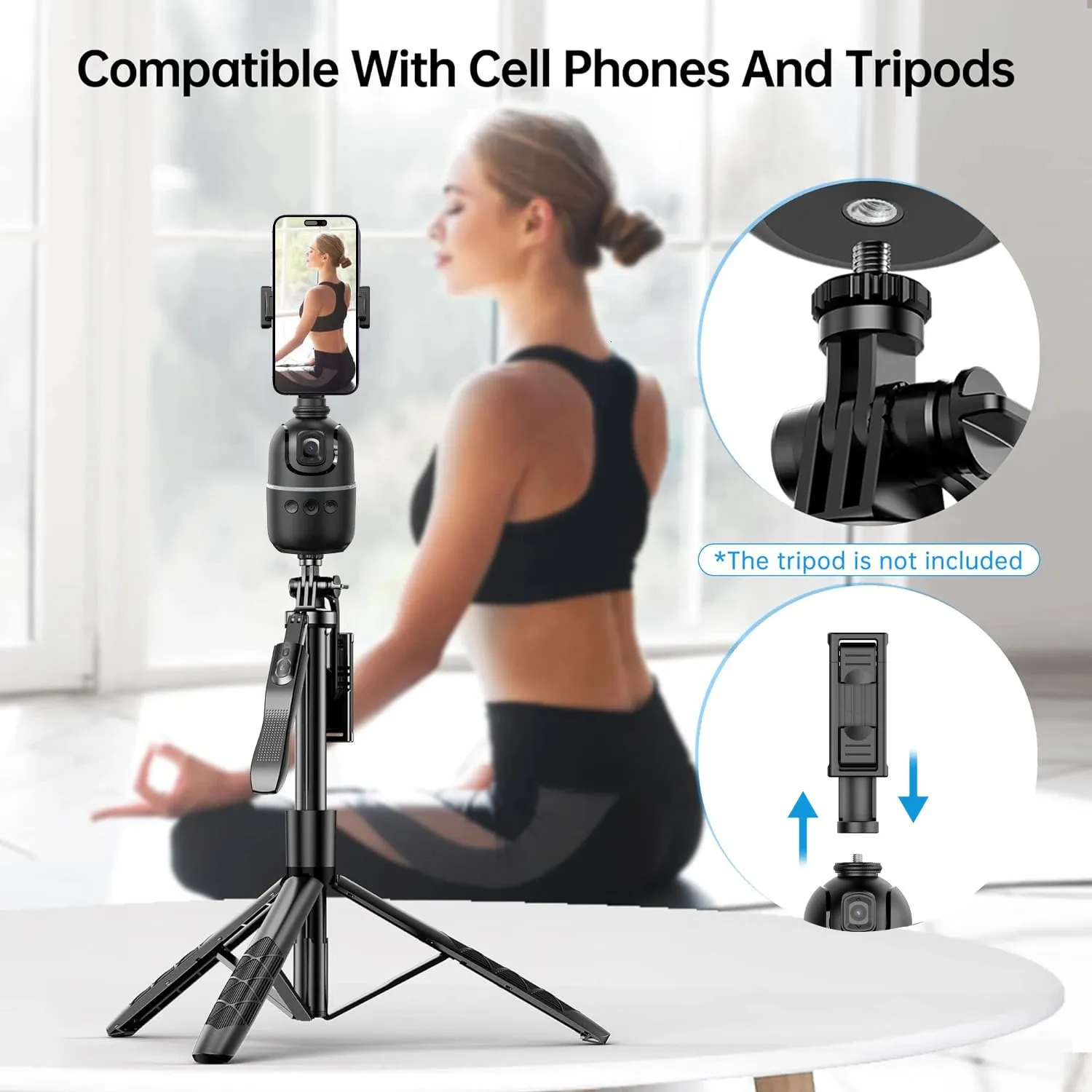 W O P03 Stabilizzatore Gimbal con tracciamento automatico del viso AI, treppiede per telefono cellulare, bastone per selfie portatile, supporto per riprese, controllo dei gesti_voghion.com