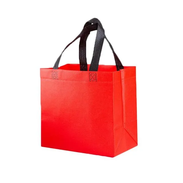 High Quality Foldable Women Reusable Fabric Non-woven Tote Pouch Lunch Eco Bag Grocery Shopping Bags Handbag_voghion.com