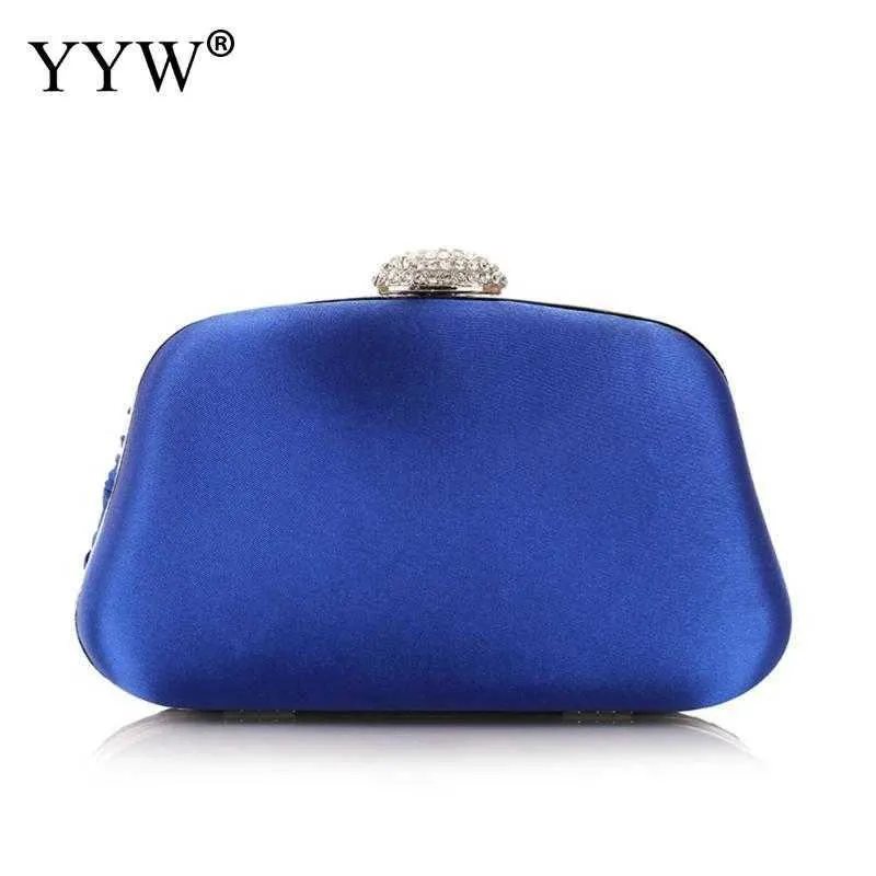 Royal Blue Folded and Pillow shaped Bag Elegant Designer Clutch with Chain Rhie Buckle Wedding Party Wallet 2024 Y241019_voghion.com