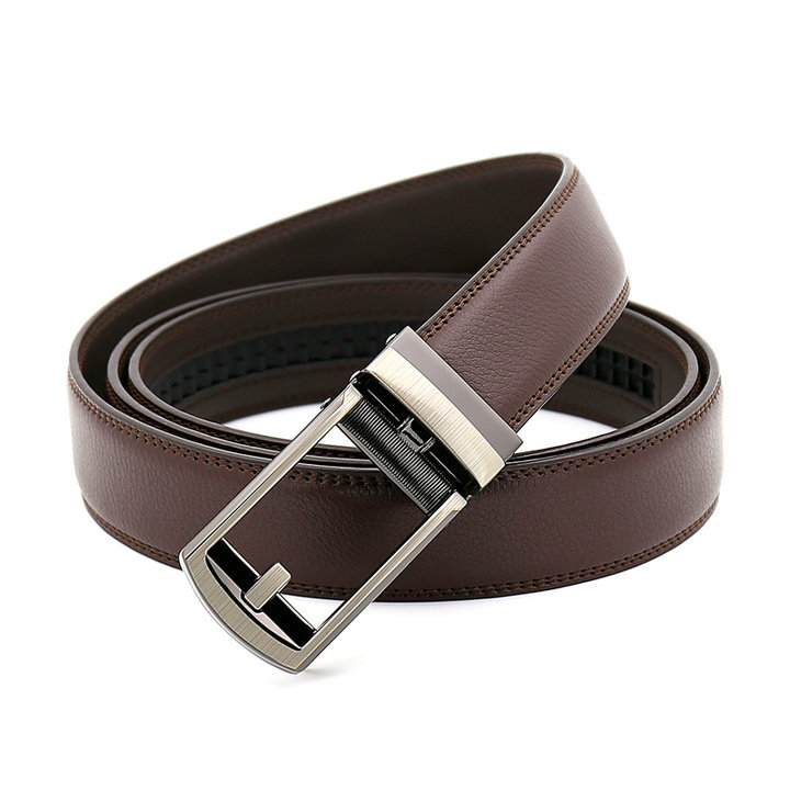 New Hot Selling Belt for Men's Imitation Needle Buckle Automatic Buckle Belt Size Three Good Leather Cowhide Belt_voghion.com