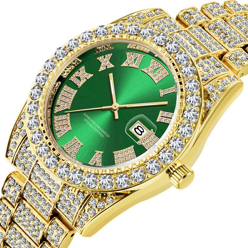 Marke Männer Gold Voller Diamant Hip Hop Datum Quarz Uhren 3582_voghion.com