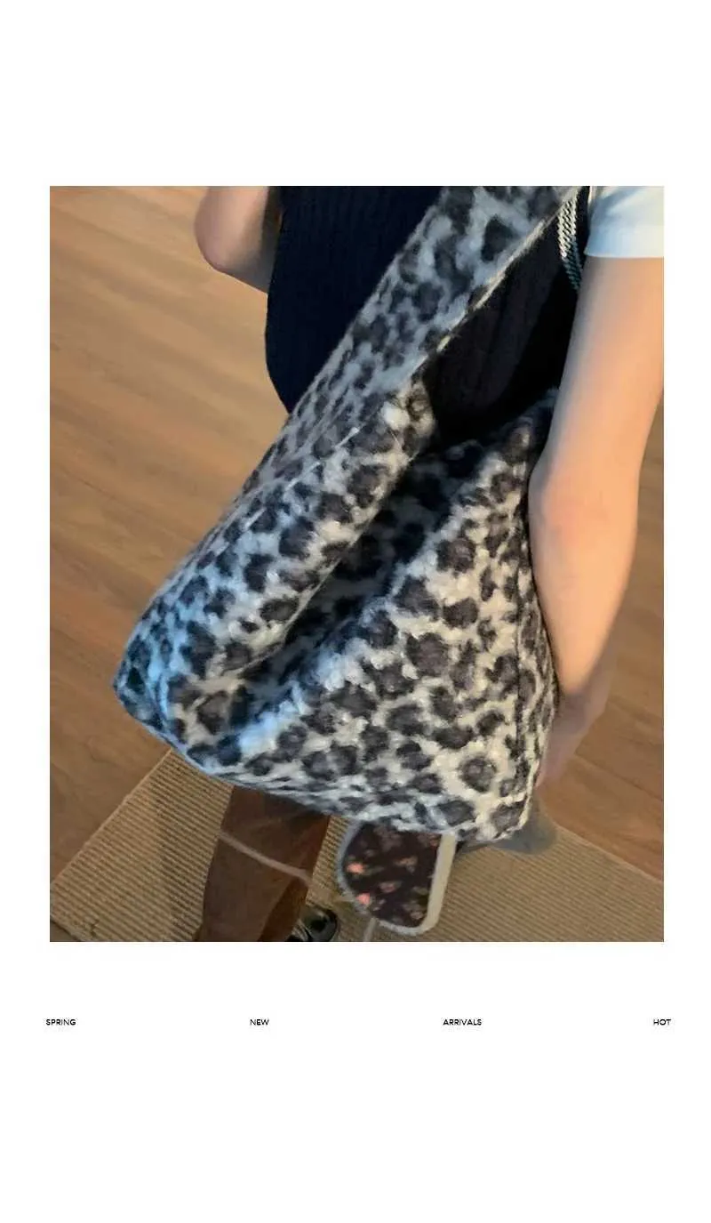 Dames schoudertas tweed retro luipaardprint herfst winter_voghion.com