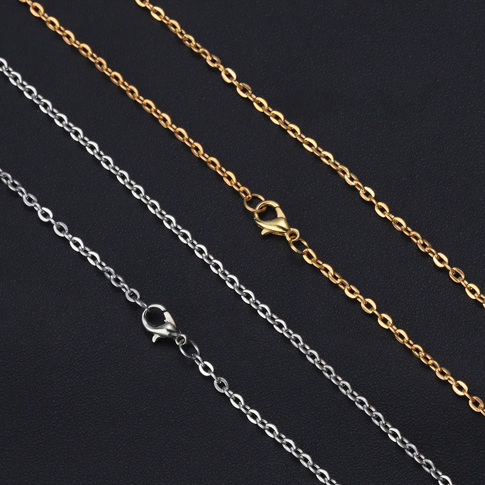 Catene 6 pz/lotto Collana a croce piatta Catena fai da te Ciondolo Link per donne Uomini Gioielli Regali Creazione_voghion.com