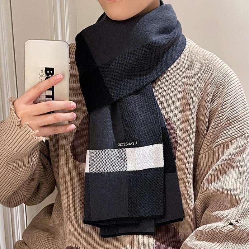 Knitted New Wool Colorful Men's Scarf_voghion.com