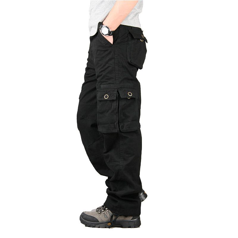 Herrenbekleidung, Baggy-Freizeithose mit mehreren Taschen, Outdoor-Baumwolloverall_voghion.com