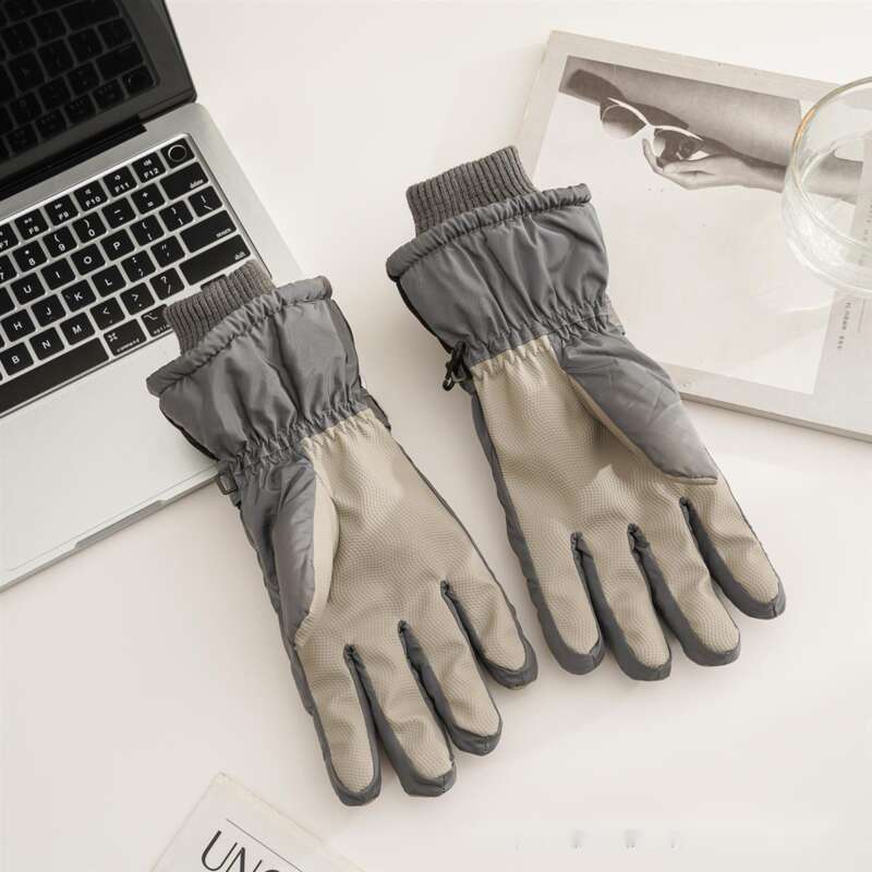 [Design de dedo com tudo incluído] Esqui para homens com veludo grosso, quente, à prova d'água e resistente ao frio. Inverno do nordeste_voghion.com