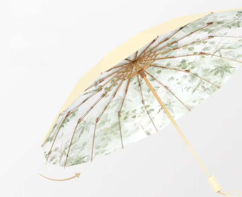 New Chinese Style 16 Double Bone Gold Rod Reinforced Umbrella, Glue Full Shading Sun Umbrella With Same Color Carrying_voghion.com