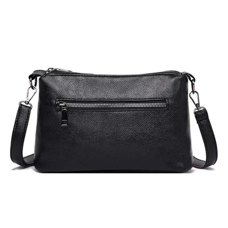 Borsa a tracolla da donna in morbida pelle PU con doppia tasca Yogodlns, con due tracolle, nera_voghion.com