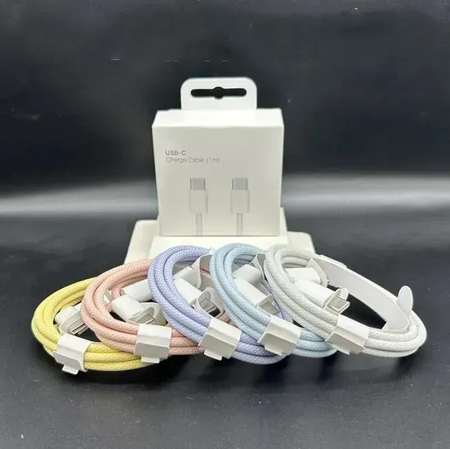 Kostenloser Versand Home OEM Qualität 60W PD Kabel Für IPhone15 Schnelle 1m 3FT USB Zu Typ C Geflochtene Lade cords Schnell IPhone_voghion.com