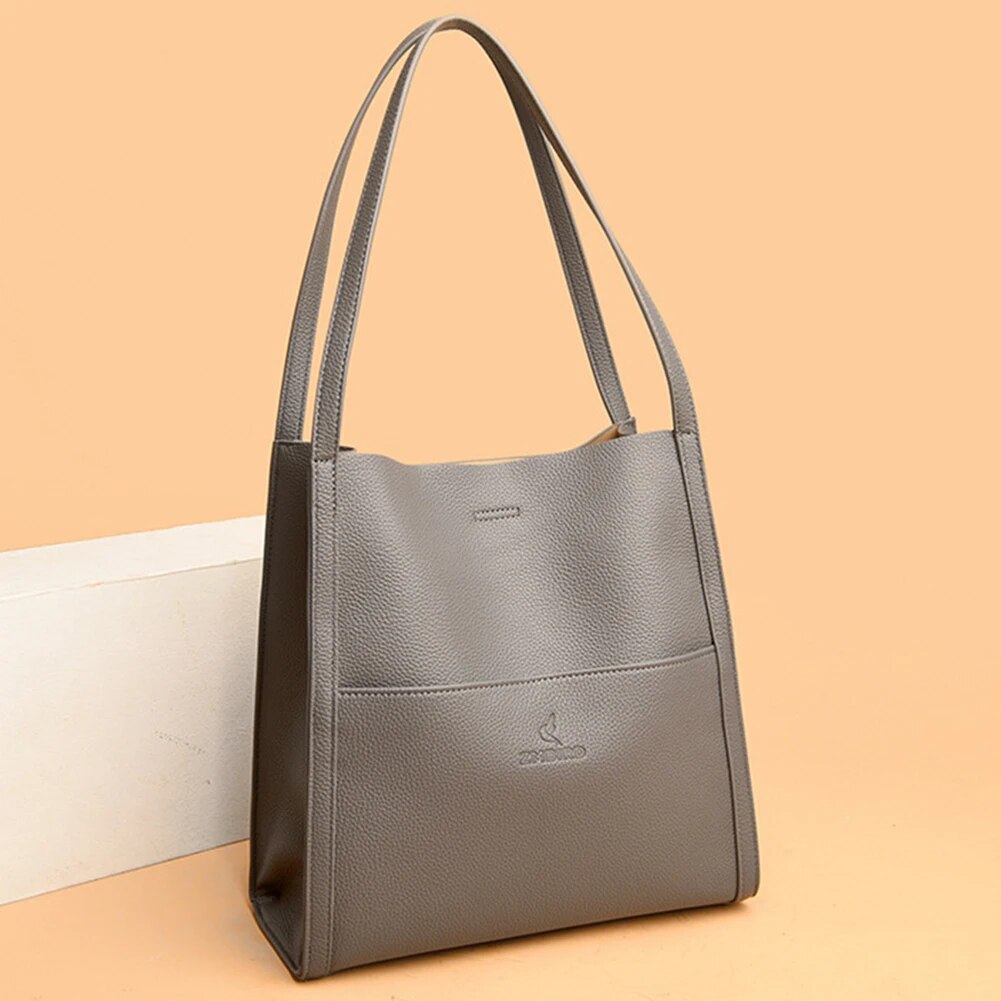 Borsa da donna in PU con cerniera Borsa casual Borsa a tracolla semplice in pelle Borsa versatile Borsa shopper_voghion.com