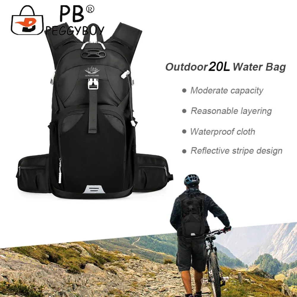 Camping Waterproof Breathable Travel Backpack Wear-resistant Layered Storage With Eflective Stripe For Exercise Fiess_voghion.com