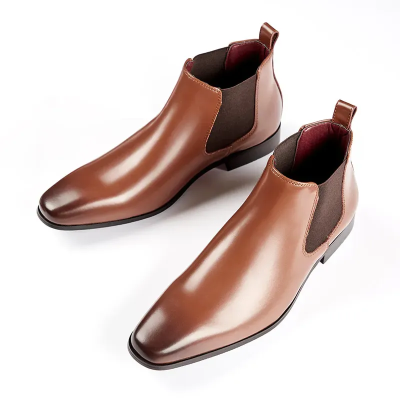 Botines de cuero genuino para hombre_voghion.com