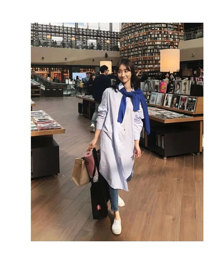Trendy Bags: Women's Striped Canvas Briefcase Tote Bag With Shoulder Strap - Single Shoulder, Large Capacity,_voghion.com
