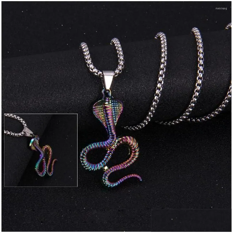 Snake Pendant Necklace Vintage Multicolour Python Jewellery_voghion.com