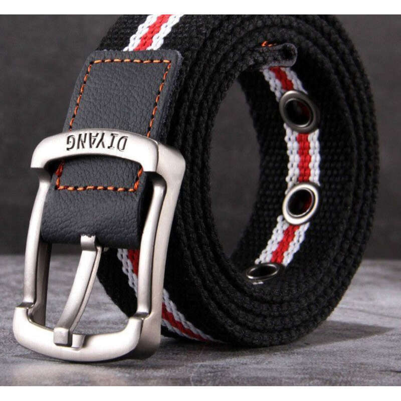 Canvas Korean Version Of Casual Business Cowhide Pin Buckle Men's Canvas Belt_voghion.com