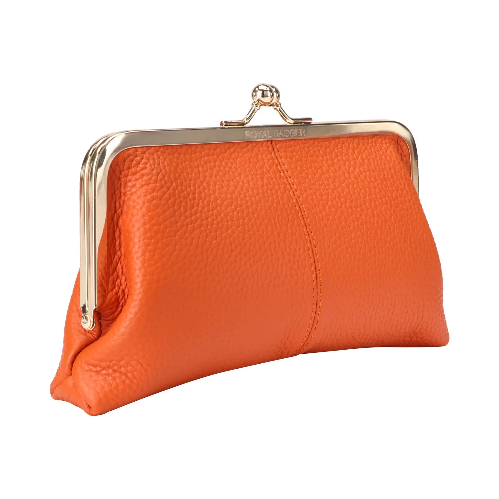Royal Bagger Kiss Lock Geldbörse für Damen, echtes Rindsleder, großes Fassungsvermögen, Kartenhalter, modische Clutch, Handy-Geldbörse_voghion.com