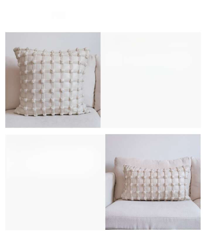 Cuscino per divano da soggiorno con cuscino cubico di lusso leggero, set di cuscini con griglia a bolle nere fredde,_voghion.com