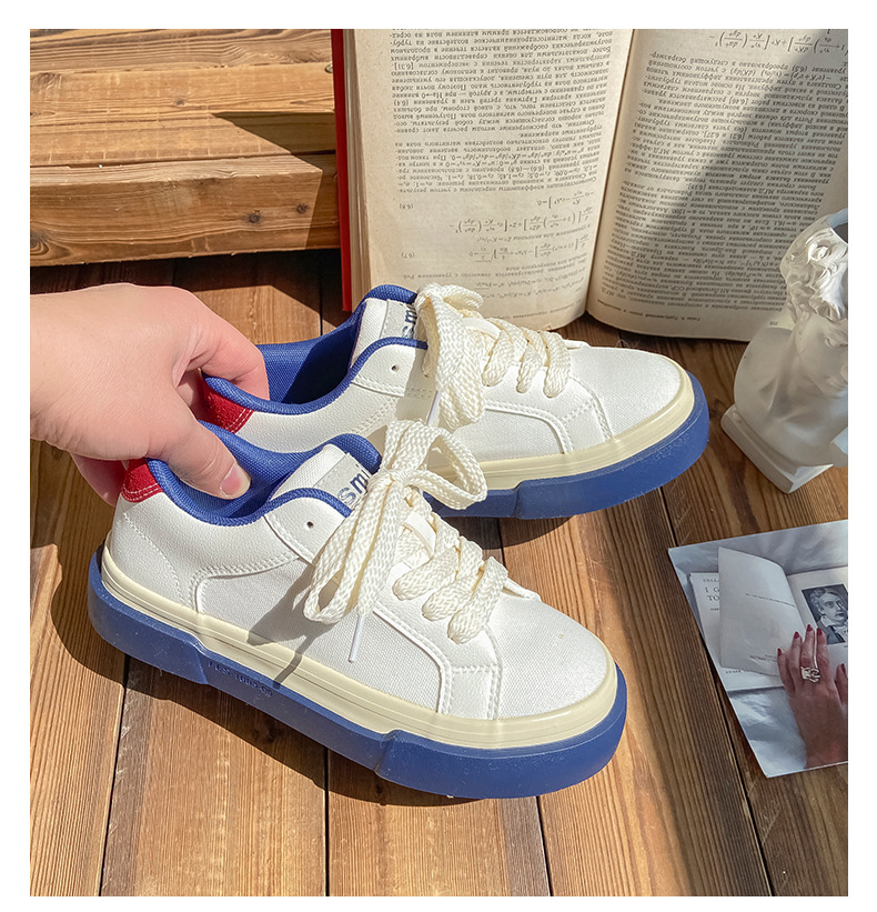 Women's Canvas Shoes Casual Round Toe Thick Sole Trainers_voghion.com