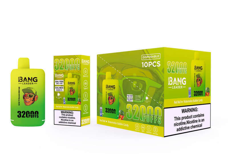 3 SZT. 5 SZT. 10 SZT. 32KPuffs Bang LEADER Podwójny Smak Jednorazowe Urządzenie Vape 28 * 2ML Wstępnie Napełnione 650 MAH Typ-C Vapes_voghion.com