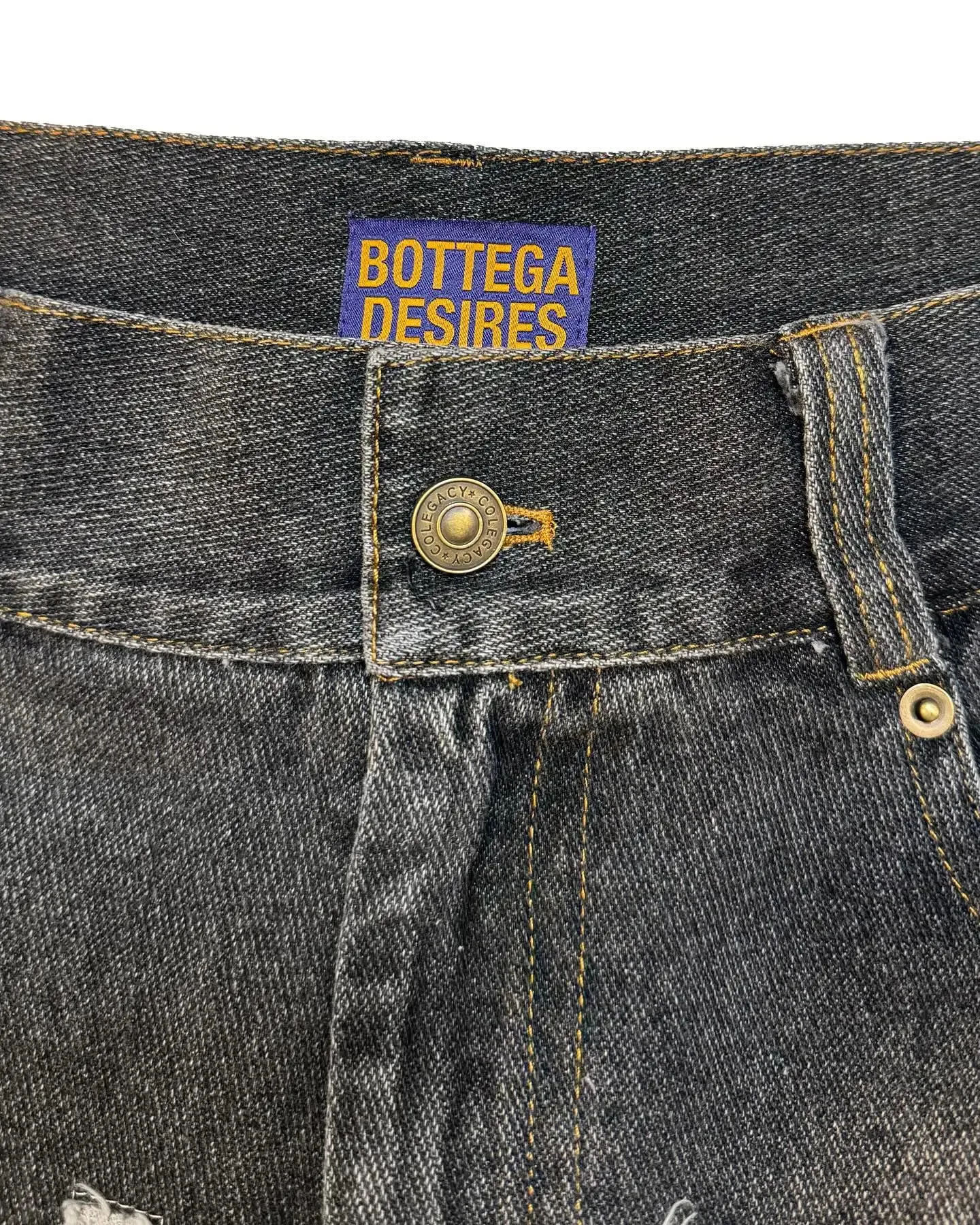Heren Zwart Blauw Gewassen Denim Y2k Retro Letter Patchwork Zomer Mode Zand Shorts Casual Gesplitste Jorts Gym Sweatpants_voghion.com