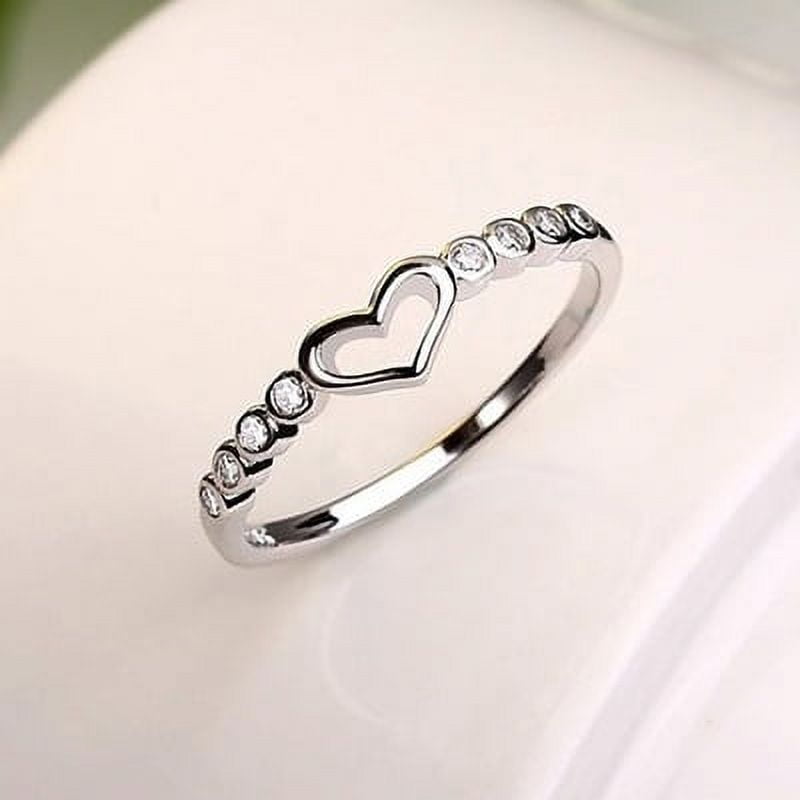 Anello nuziale da donna in argento sterling con zaffiro blu e pietra preziosa CZ a forma di cuore_voghion.com