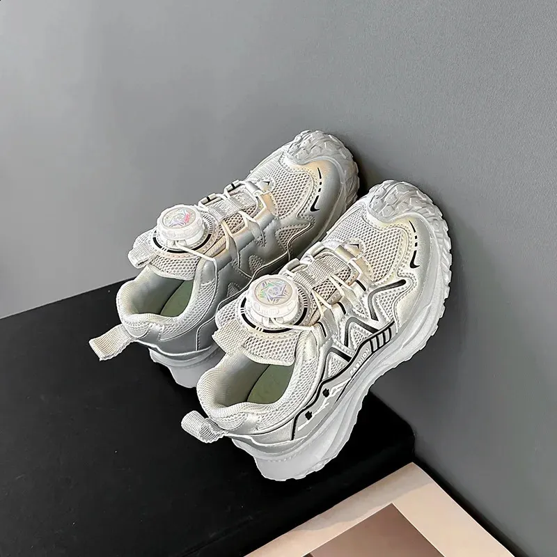 Dziecięce sportowe buty dla chłopców antypoślizgowe PU dziewczęce do koszykówki modne skórzane buty dziecięce krótkie i grube do szkoły tenisowej_voghion.com