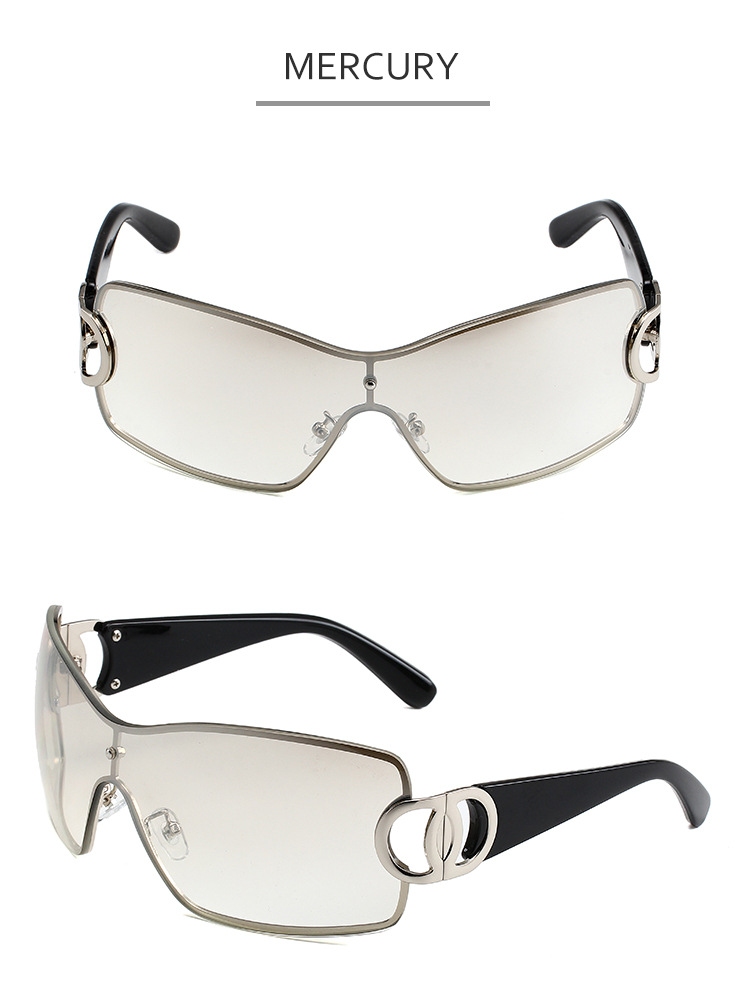 Y2K Large Frame Sunglasses - Retro Modern Style (Frameless One Piece, European & American Trendy, Hot Girl Look)_voghion.com