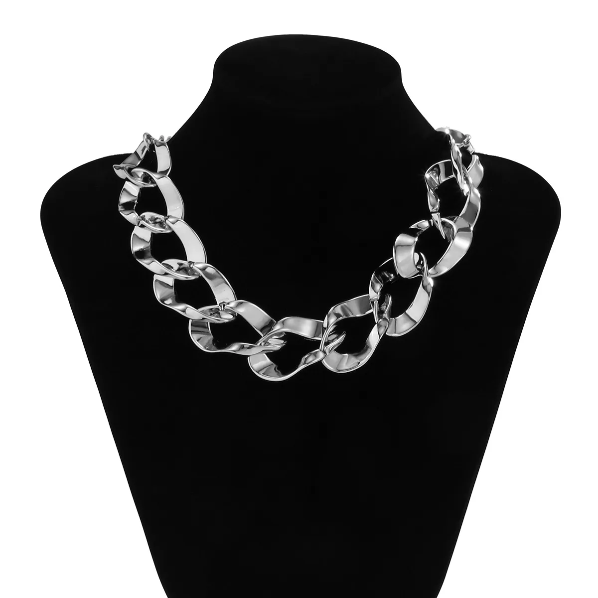 Cadenas de estilo hip hop para hombre, collar irregular grueso de color dorado, estilo punk personalizado, moda sencilla para mujer 2023_voghion.com